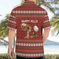 Merry Christmas Siberian Husky Dog Happy Pills Hawaiian Shirt Husky Dogs in Pill Bottle and Red Snowflake - Wonder Print Shop