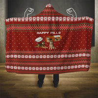 Merry Christmas Siberian Husky Dog Happy Pills Hooded Blanket Husky Dogs in Pill Bottle and Red Snowflake - Wonder Print Shop