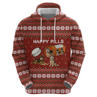 Merry Christmas Siberian Husky Dog Happy Pills Hoodie Husky Dogs in Pill Bottle and Red Snowflake - Wonder Print Shop