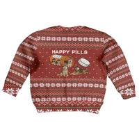 Merry Christmas Siberian Husky Dog Happy Pills Kid Ugly Christmas Sweater Husky Dogs in Pill Bottle and Red Snowflake - Wonder Print Shop