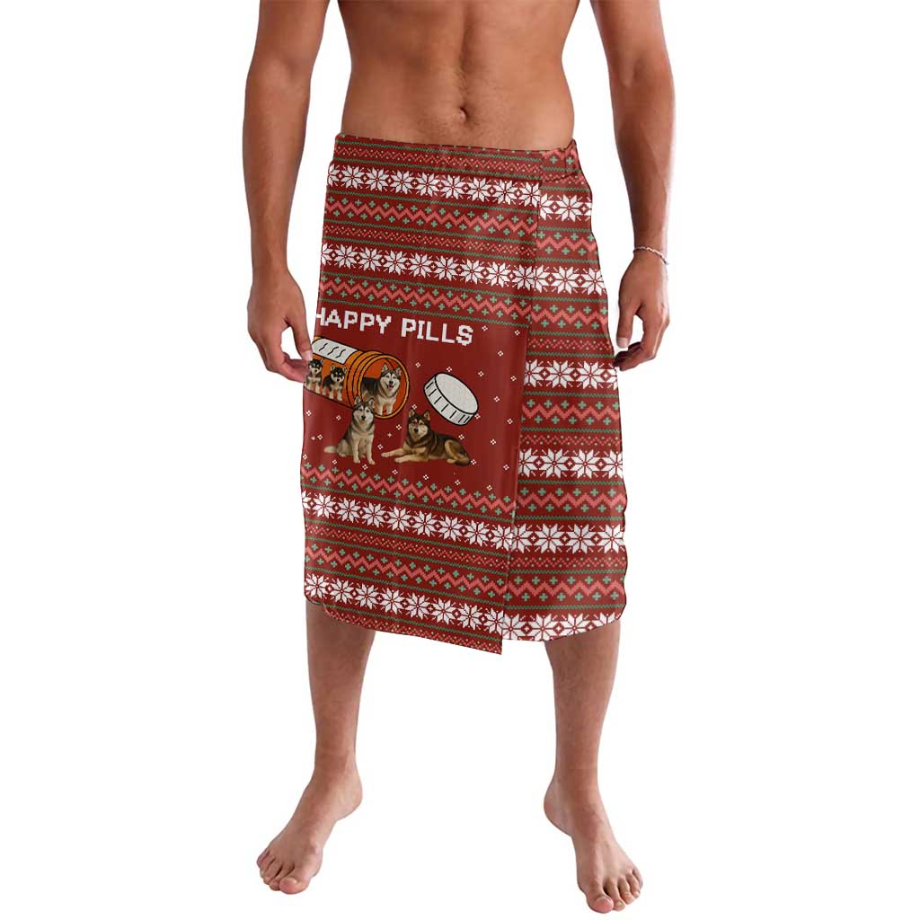 Merry Christmas Siberian Husky Dog Happy Pills Lavalava Husky Dogs in Pill Bottle and Red Snowflake - Wonder Print Shop