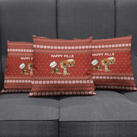 Merry Christmas Siberian Husky Dog Happy Pills Pillow Cover Husky Dogs in Pill Bottle and Red Snowflake - Wonder Print Shop