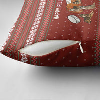 Merry Christmas Siberian Husky Dog Happy Pills Pillow Cover Husky Dogs in Pill Bottle and Red Snowflake - Wonder Print Shop