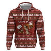 Merry Christmas Siberian Husky Dog Happy Pills Zip Hoodie Husky Dogs in Pill Bottle and Red Snowflake - Wonder Print Shop