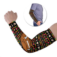 Merry Christmas Turkey Football Arm Sleeves Fall Leaves Pattern for Game Day Fans - Wonder Print Shop