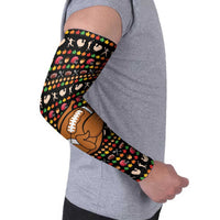 Merry Christmas Turkey Football Arm Sleeves Fall Leaves Pattern for Game Day Fans - Wonder Print Shop