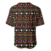 Merry Christmas Turkey Football Baseball Jersey Fall Leaves Pattern for Game Day Fans - Wonder Print Shop