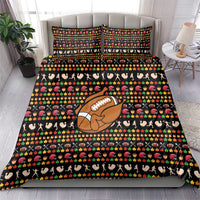 Merry Christmas Turkey Football Bedding Set Fall Leaves Pattern for Game Day Fans - Wonder Print Shop