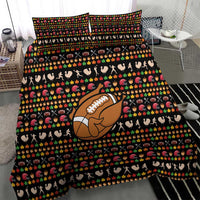 Merry Christmas Turkey Football Bedding Set Fall Leaves Pattern for Game Day Fans - Wonder Print Shop