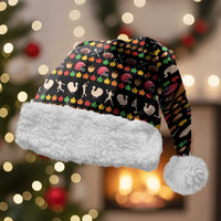 Merry Christmas Turkey Football Christmas Santa Hat Fall Leaves Pattern for Game Day Fans - Wonder Print Shop