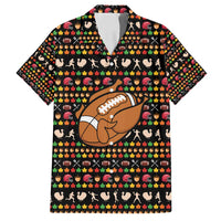 Merry Christmas Turkey Football Family Matching Long Sleeve Bodycon Dress and Hawaiian Shirt Fall Leaves Pattern for Game Day Fans - Wonder Print Shop