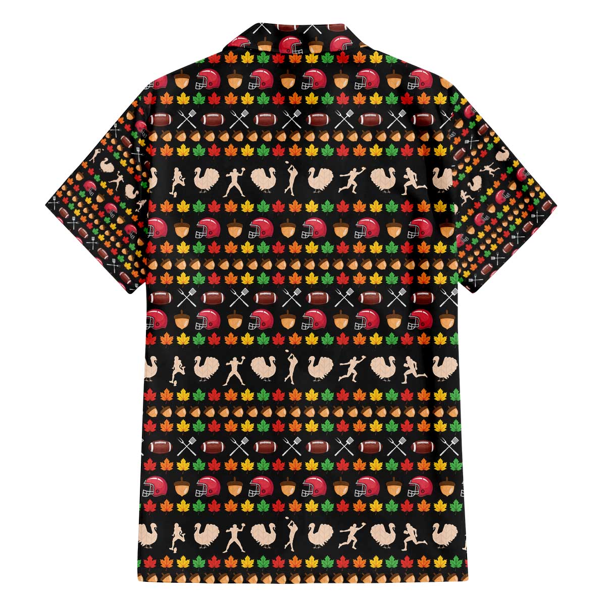 Merry Christmas Turkey Football Family Matching Off The Shoulder Long Sleeve Dress and Hawaiian Shirt Fall Leaves Pattern for Game Day Fans - Wonder Print Shop