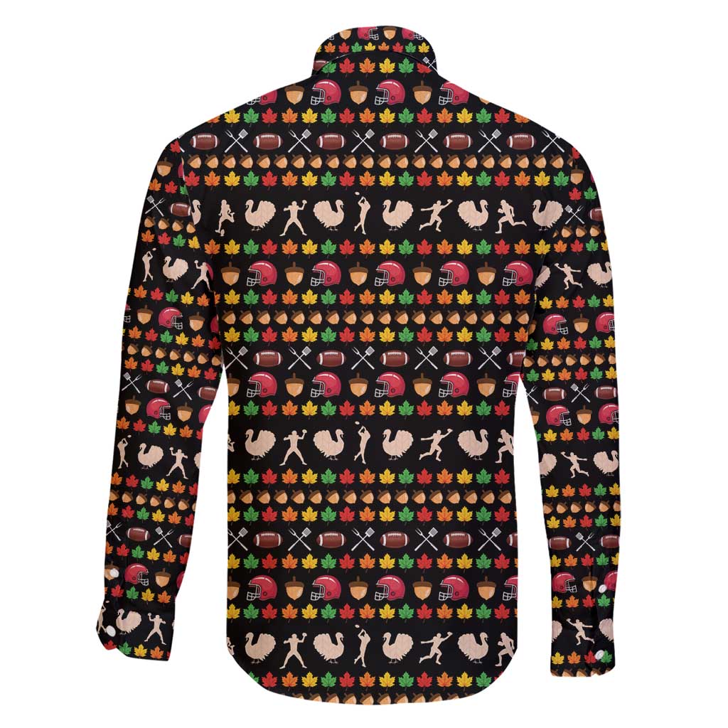 Merry Christmas Turkey Football Family Matching Short Sleeve Bodycon Dress and Hawaiian Shirt Fall Leaves Pattern for Game Day Fans - Wonder Print Shop