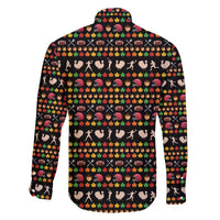 Merry Christmas Turkey Football Family Matching Short Sleeve Bodycon Dress and Hawaiian Shirt Fall Leaves Pattern for Game Day Fans - Wonder Print Shop