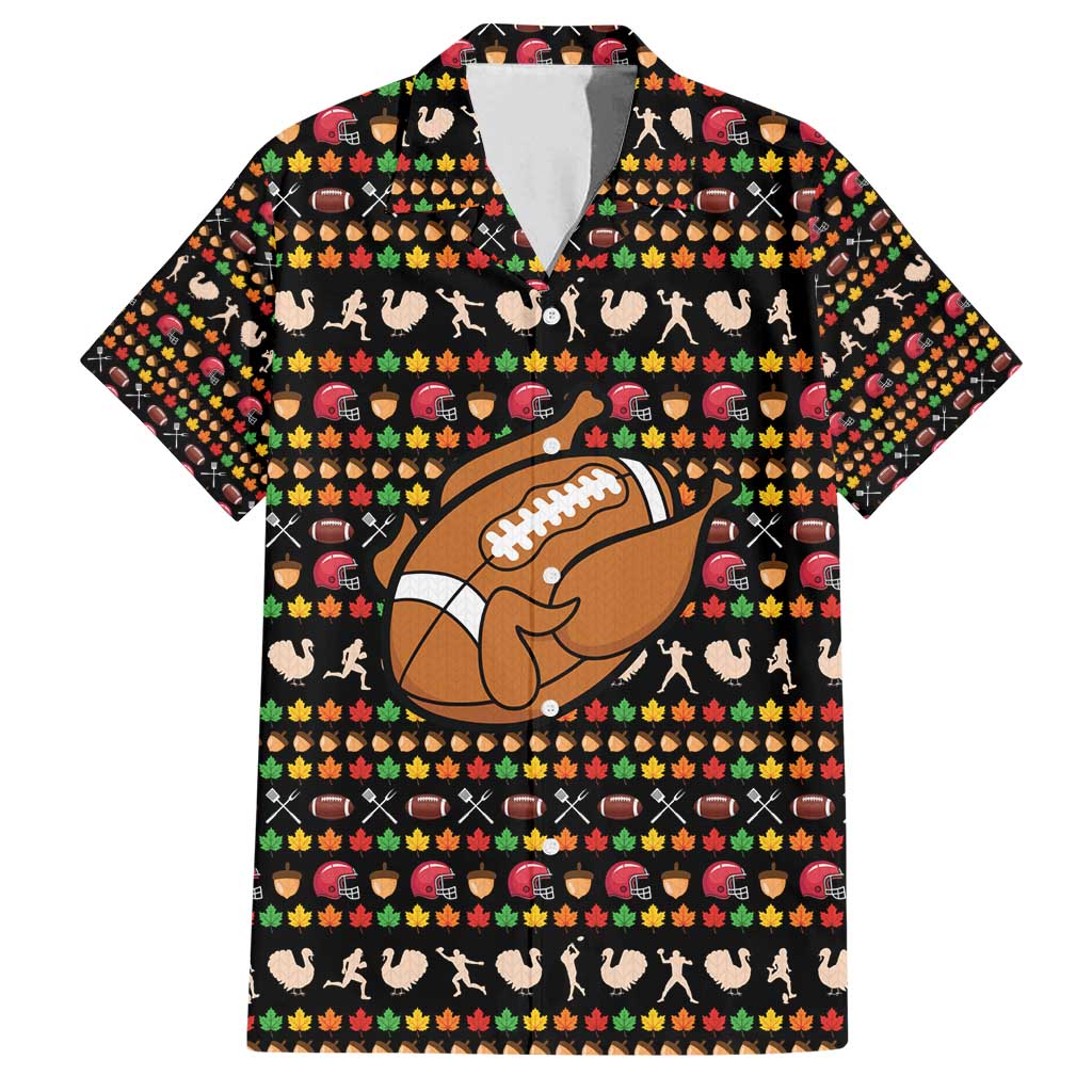 Merry Christmas Turkey Football Family Matching Summer Maxi Dress and Hawaiian Shirt Fall Leaves Pattern for Game Day Fans - Wonder Print Shop