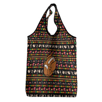 Merry Christmas Turkey Football Grocery Bag Fall Leaves Pattern for Game Day Fans - Wonder Print Shop