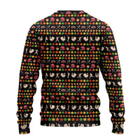 Merry Christmas Turkey Football Ugly Christmas Sweater Fall Leaves Pattern for Game Day Fans - Wonder Print Shop