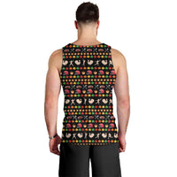 Merry Christmas Turkey Football Men Tank Top Fall Leaves Pattern for Game Day Fans - Wonder Print Shop