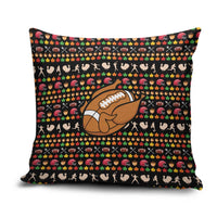 Merry Christmas Turkey Football Pillow Cover Fall Leaves Pattern for Game Day Fans - Wonder Print Shop