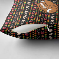 Merry Christmas Turkey Football Pillow Cover Fall Leaves Pattern for Game Day Fans - Wonder Print Shop