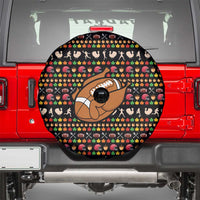 Merry Christmas Turkey Football Spare Tire Cover Fall Leaves Pattern for Game Day Fans - Wonder Print Shop