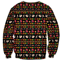 Merry Christmas Turkey Football Sweatshirt Fall Leaves Pattern for Game Day Fans - Wonder Print Shop