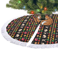 Merry Christmas Turkey Football Tree Skirt Fall Leaves Pattern for Game Day Fans - Wonder Print Shop