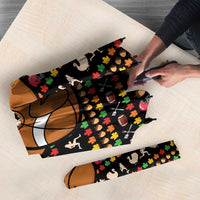 Merry Christmas Turkey Football Umbrella Fall Leaves Pattern for Game Day Fans - Wonder Print Shop
