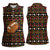 Merry Christmas Turkey Football Women Sleeveless Polo Shirt Fall Leaves Pattern for Game Day Fans - Wonder Print Shop