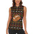 Merry Christmas Turkey Football Women Sleeveless Polo Shirt Fall Leaves Pattern for Game Day Fans - Wonder Print Shop