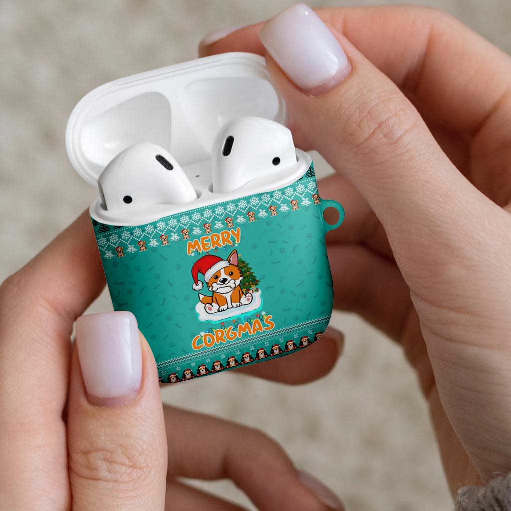 Funny Dog Merry Corgmas Christmas AirPods Case Xmas Holiday Patterns - Wonder Print Shop