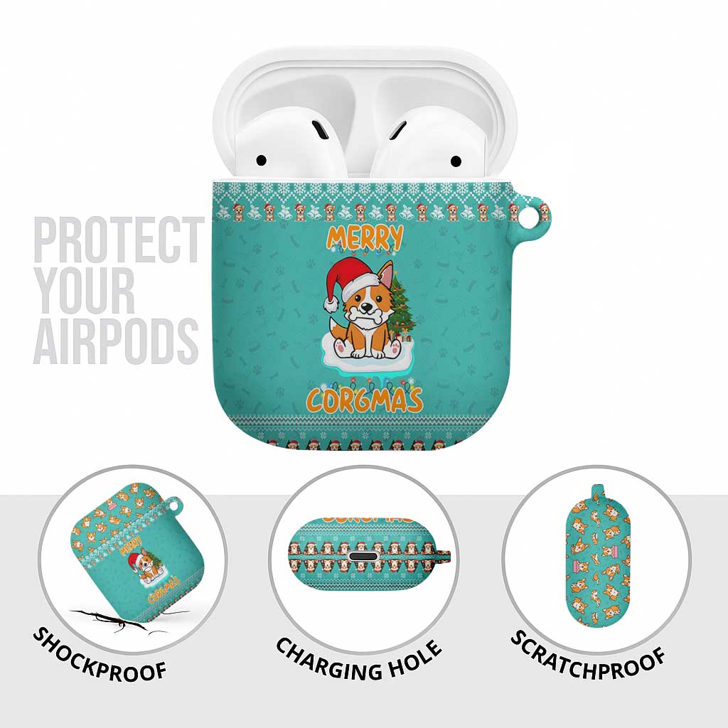Funny Dog Merry Corgmas Christmas AirPods Case Xmas Holiday Patterns - Wonder Print Shop