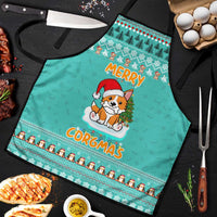 Funny Dog Merry Corgmas Christmas Apron Xmas Holiday Patterns - Wonder Print Shop