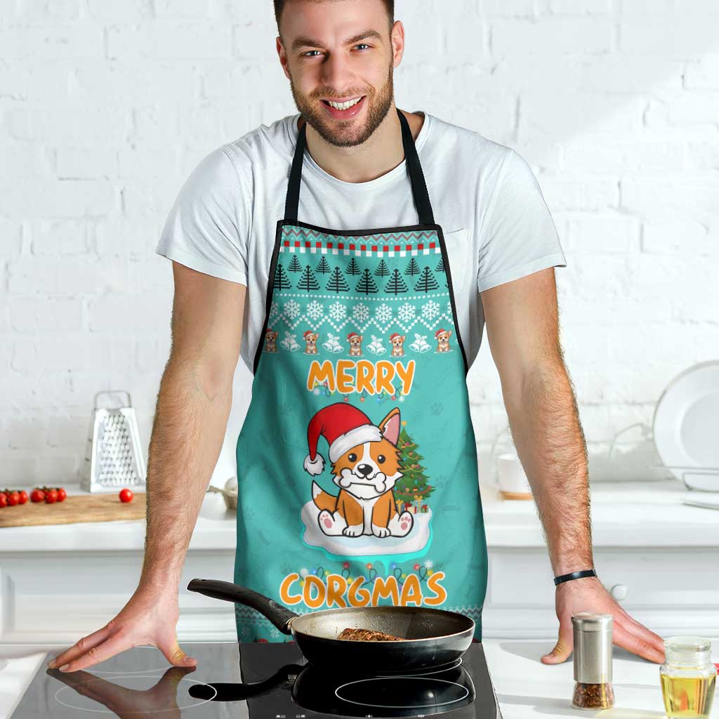 Funny Dog Merry Corgmas Christmas Apron Xmas Holiday Patterns - Wonder Print Shop