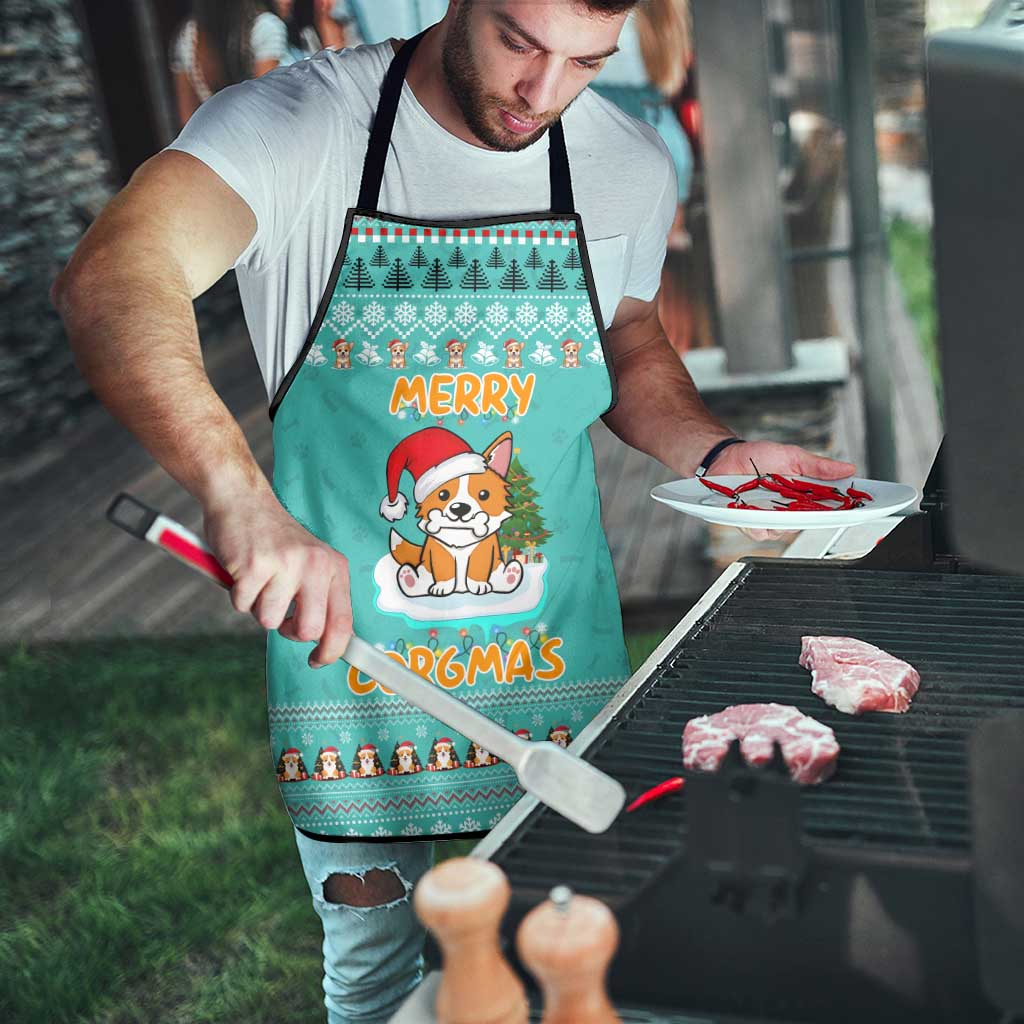 Funny Dog Merry Corgmas Christmas Apron Xmas Holiday Patterns - Wonder Print Shop