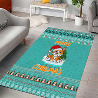 Funny Dog Merry Corgmas Christmas Area Rug Xmas Holiday Patterns - Wonder Print Shop