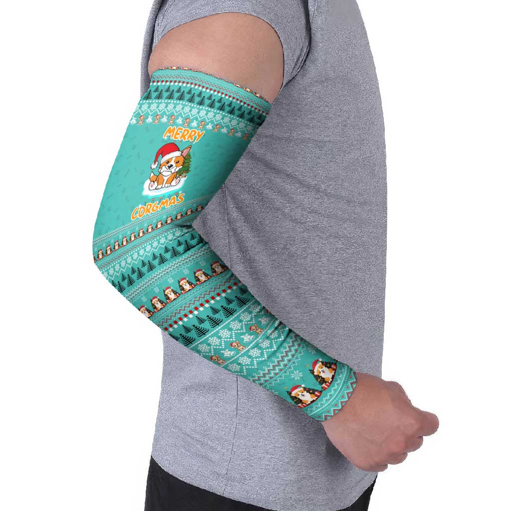 Funny Dog Merry Corgmas Christmas Arm Sleeves Xmas Holiday Patterns - Wonder Print Shop