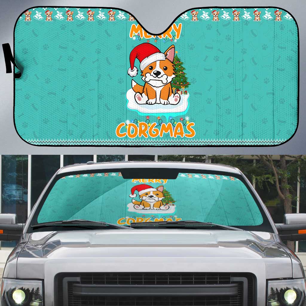 Funny Dog Merry Corgmas Christmas Auto Sun Shade Xmas Holiday Patterns - Wonder Print Shop