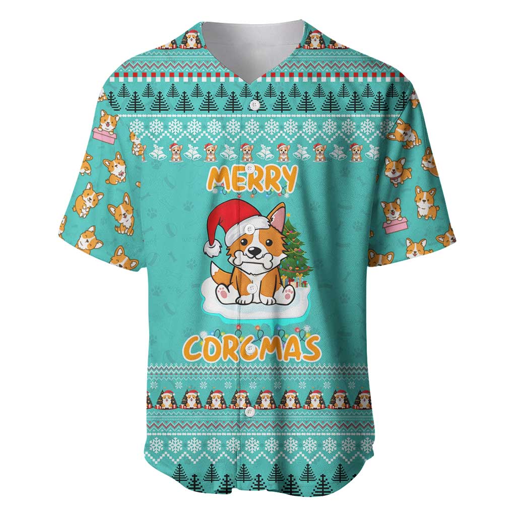 Funny Dog Merry Corgmas Christmas Baseball Jersey Xmas Holiday Patterns - Wonder Print Shop