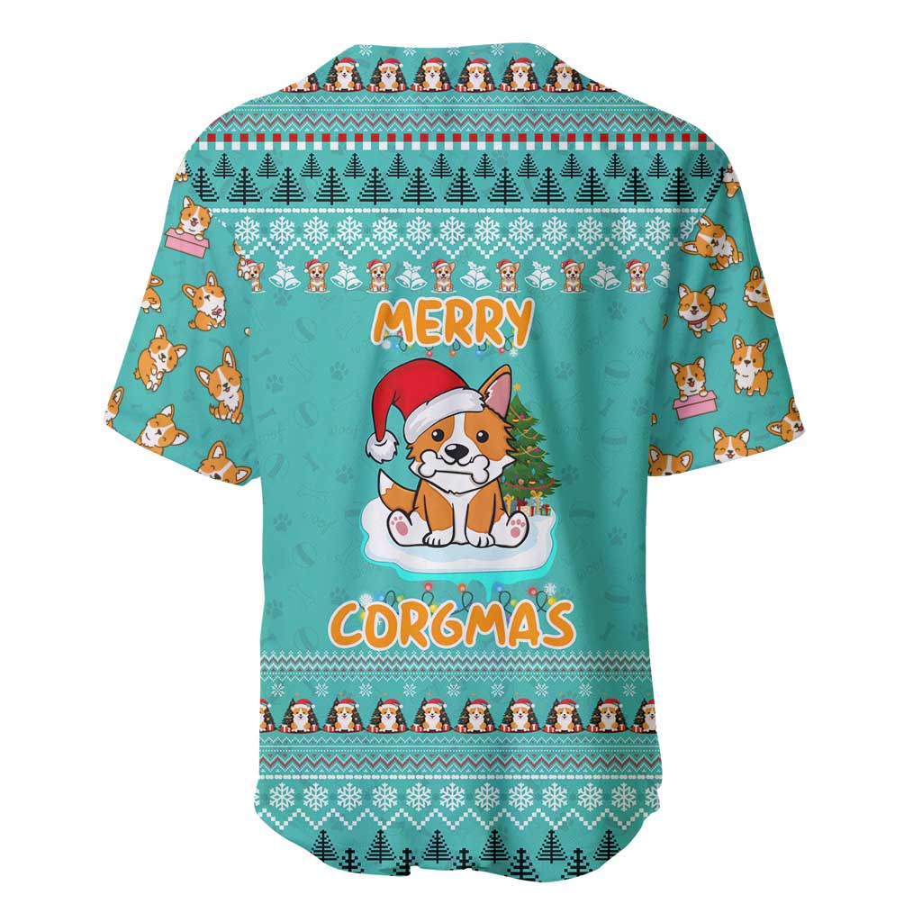 Funny Dog Merry Corgmas Christmas Baseball Jersey Xmas Holiday Patterns - Wonder Print Shop
