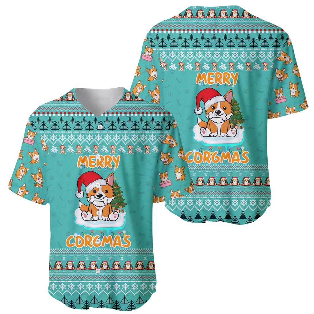 Funny Dog Merry Corgmas Christmas Baseball Jersey Xmas Holiday Patterns - Wonder Print Shop