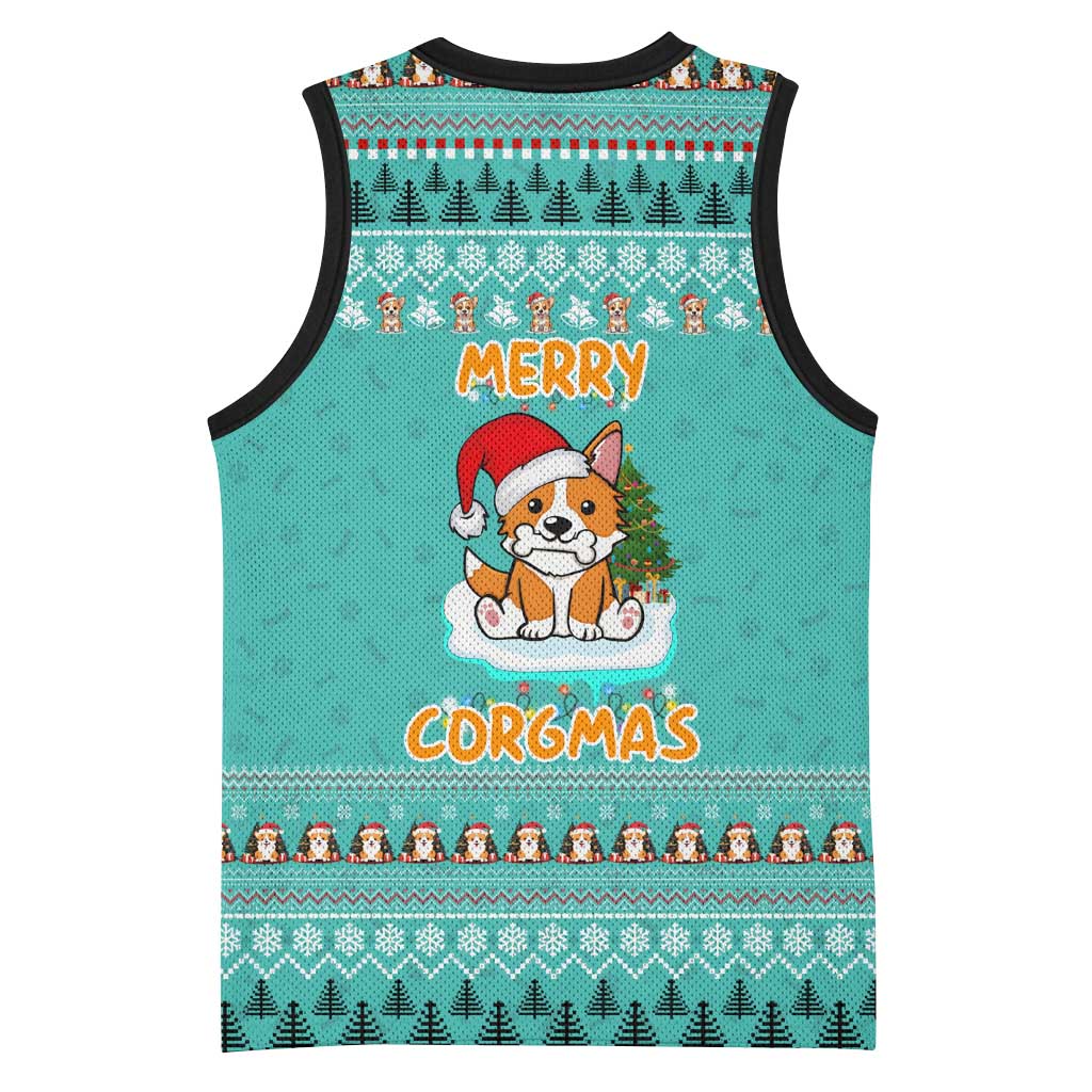 Funny Dog Merry Corgmas Christmas Basketball Jersey Xmas Holiday Patterns - Wonder Print Shop