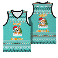Funny Dog Merry Corgmas Christmas Basketball Jersey Xmas Holiday Patterns - Wonder Print Shop
