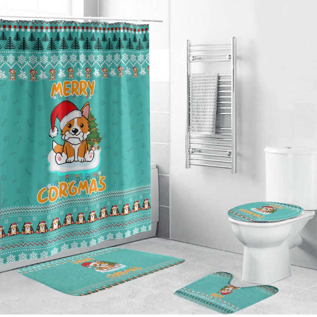 Funny Dog Merry Corgmas Christmas Bathroom Set Xmas Holiday Patterns - Wonder Print Shop