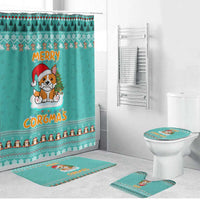 Funny Dog Merry Corgmas Christmas Bathroom Set Xmas Holiday Patterns - Wonder Print Shop