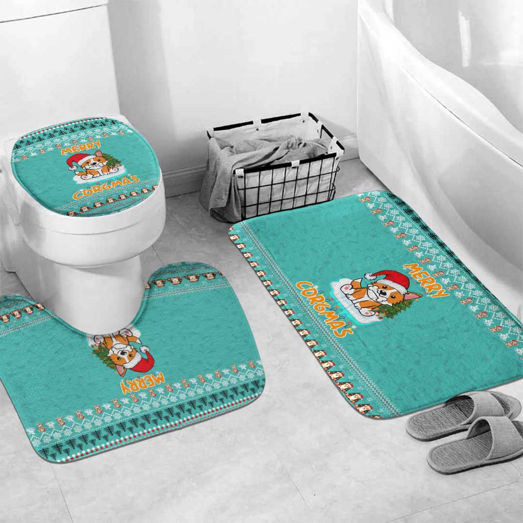 Funny Dog Merry Corgmas Christmas Bathroom Set Xmas Holiday Patterns - Wonder Print Shop