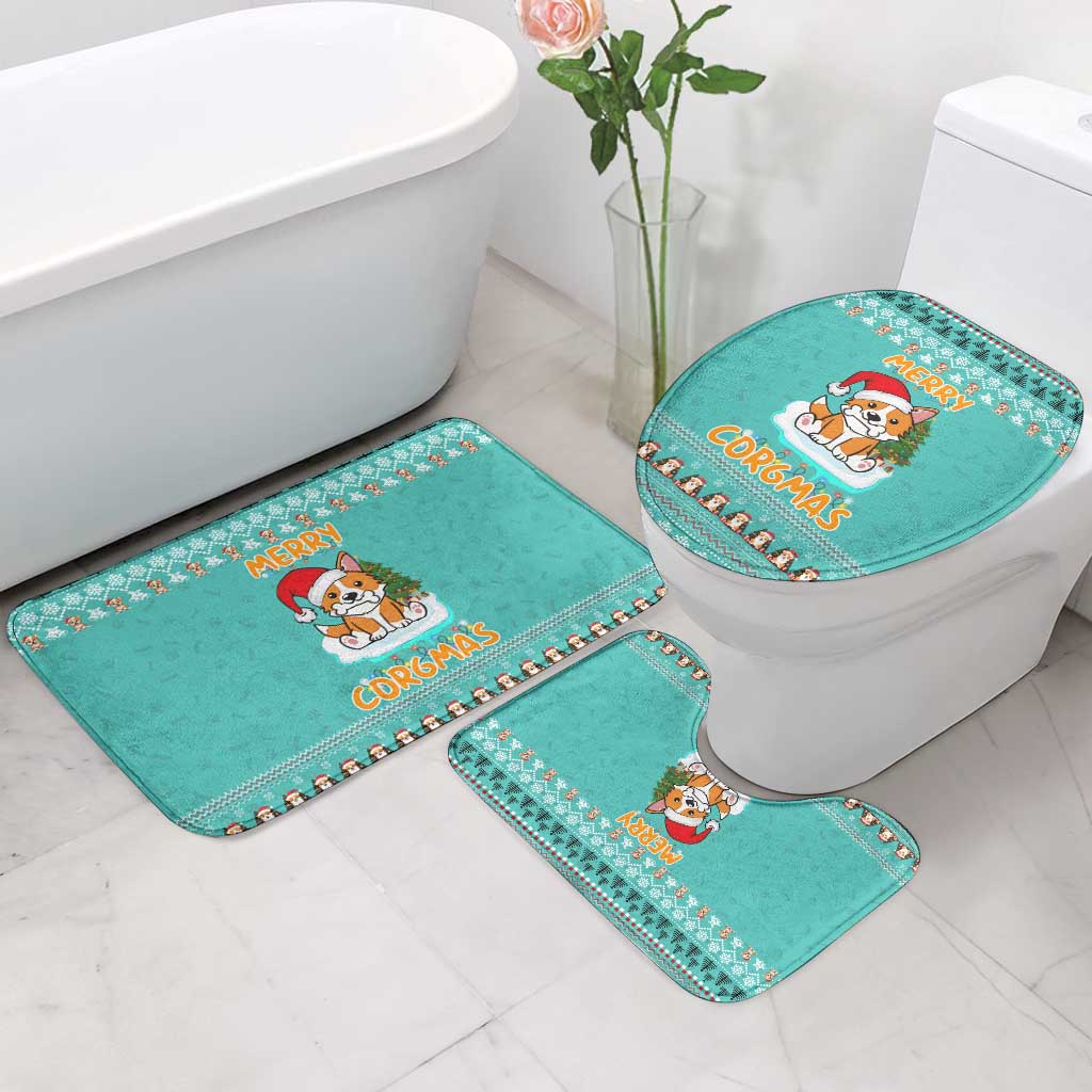 Funny Dog Merry Corgmas Christmas Bathroom Set Xmas Holiday Patterns - Wonder Print Shop