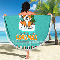 Funny Dog Merry Corgmas Christmas Beach Blanket Xmas Holiday Patterns - Wonder Print Shop