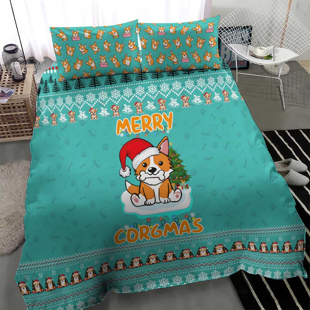 Funny Dog Merry Corgmas Christmas Bedding Set Xmas Holiday Patterns - Wonder Print Shop