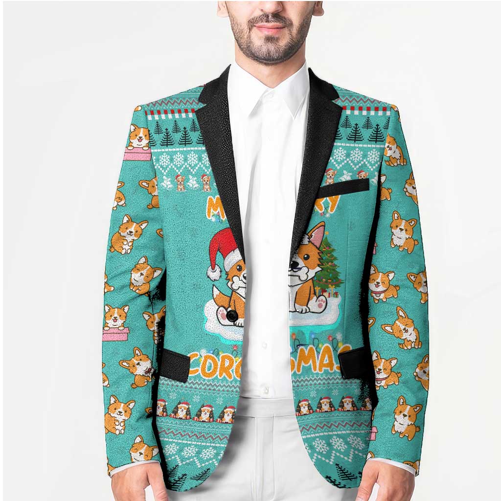 Funny Dog Merry Corgmas Christmas Blazer Xmas Holiday Patterns - Wonder Print Shop